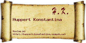 Huppert Konstantina névjegykártya